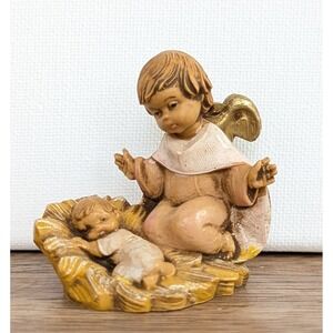 Vintage Fontanini Nativity Angel w/Baby Jesus Figurine 1989 Gift Tag Christmas